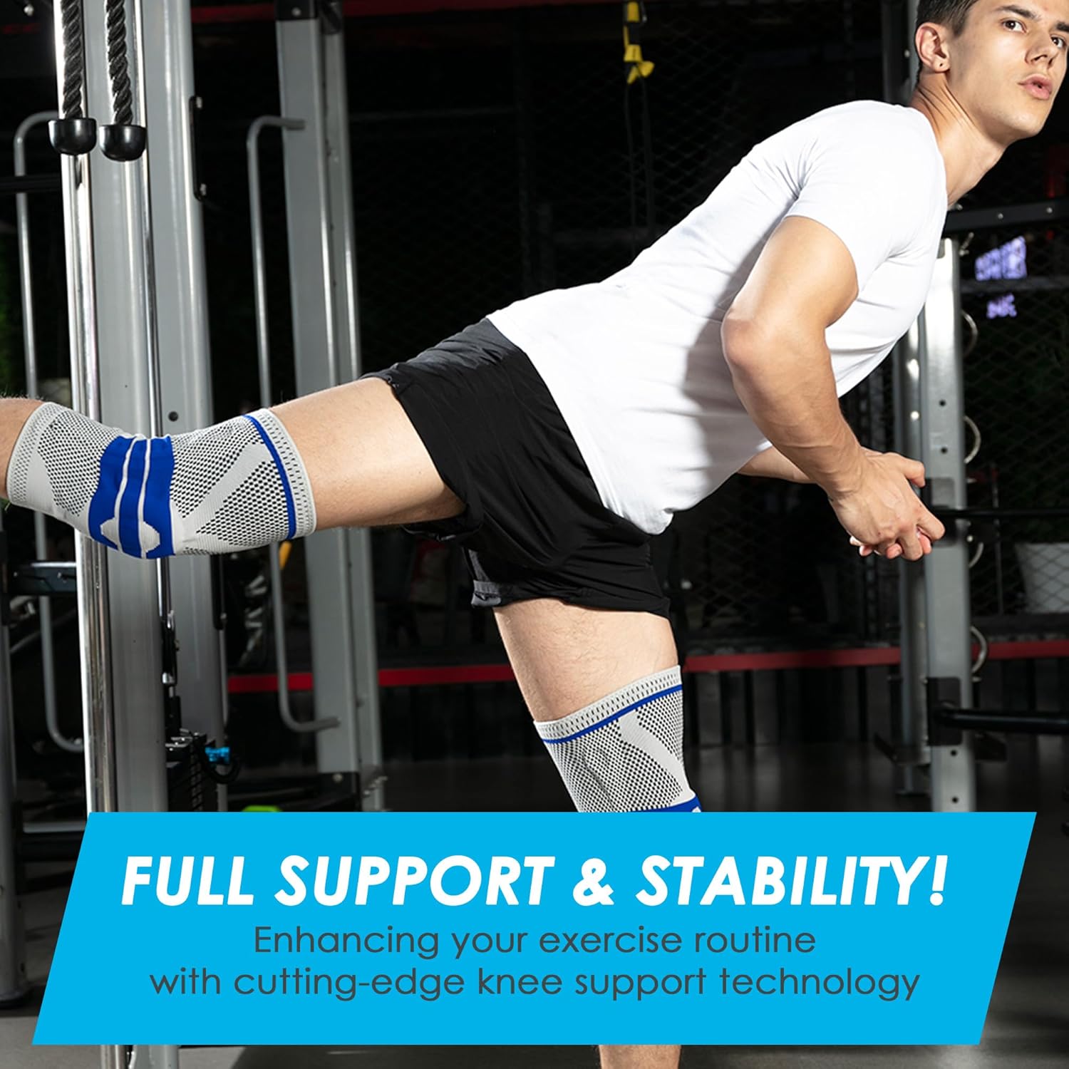 Knee Brace with Patella Gel Pad & Side Stabilizers